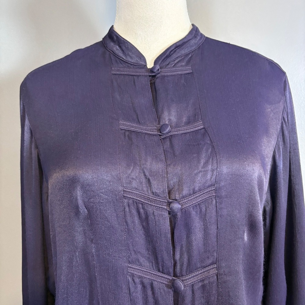 Vintage April Cornell Top Blouse M Asian Ethnic Dark Goth Romantic Regency Boho - Picture 3 of 11